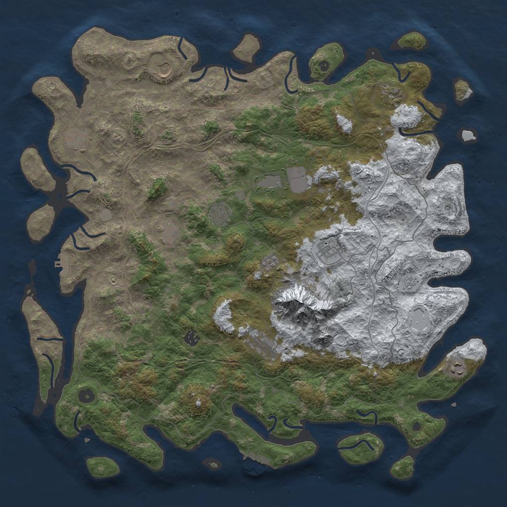 Rust Map: Procedural Map, Size: 5000, Seed: 789, 20 Monuments