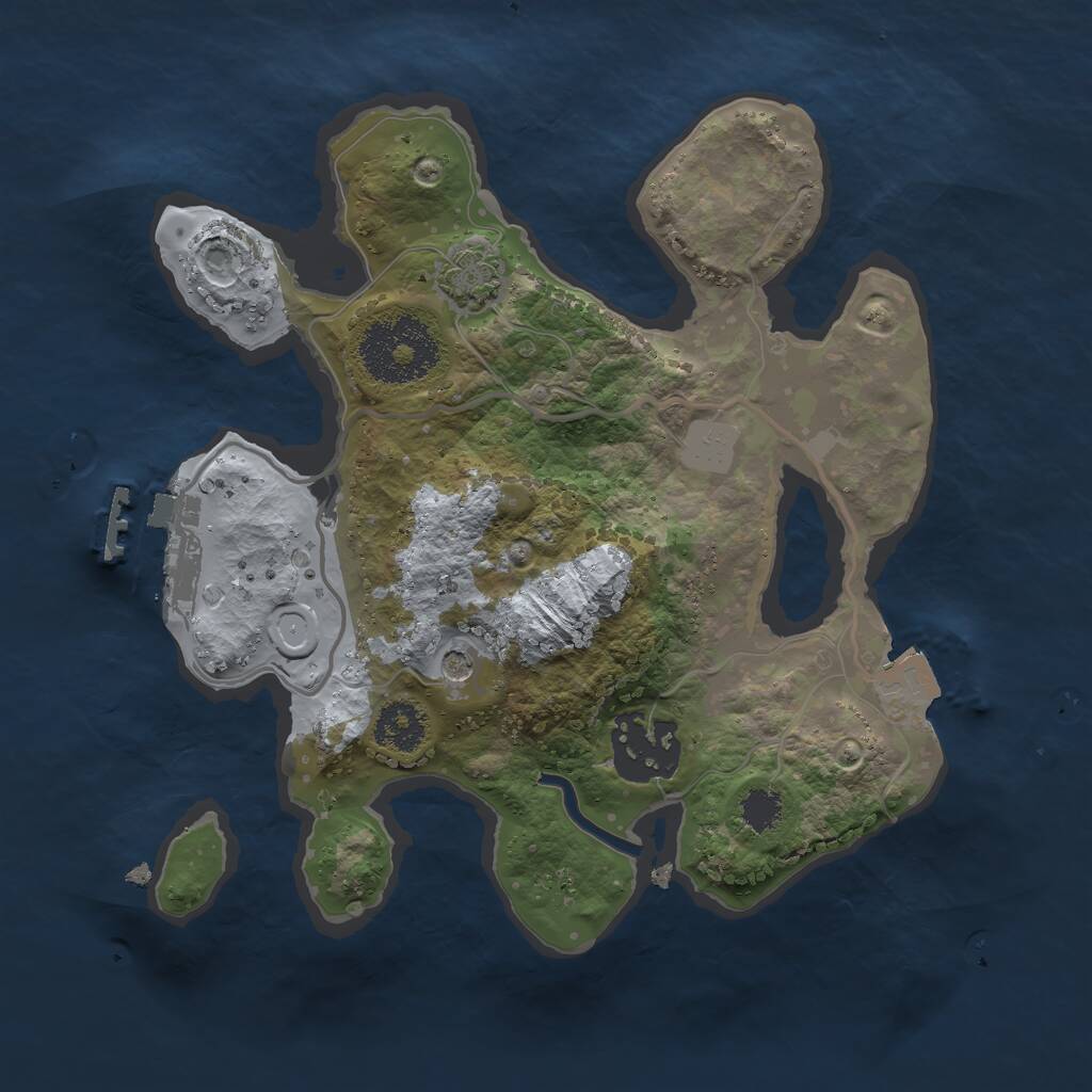 Rust Map: Procedural Map, Size: 2250, Seed: 345, 5 Monuments