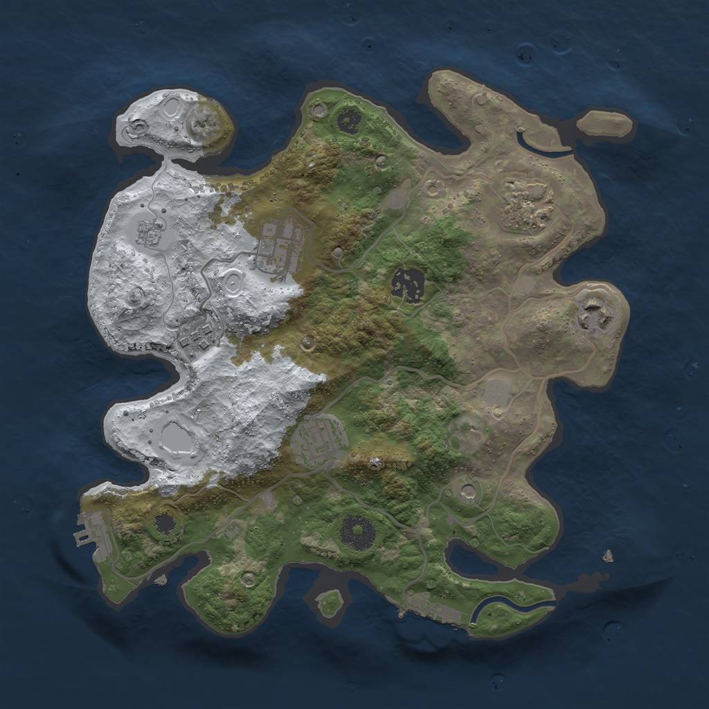 Rust Map: Procedural Map, Size: 3000, Seed: 960117502, 15 Monuments