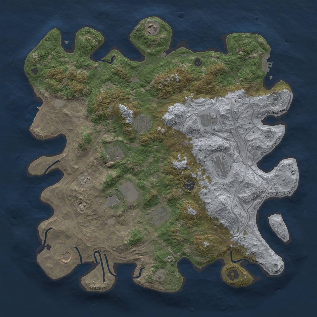 Rust Map: Procedural Map, Size: 4250, Seed: 1823071464, 19 Monuments