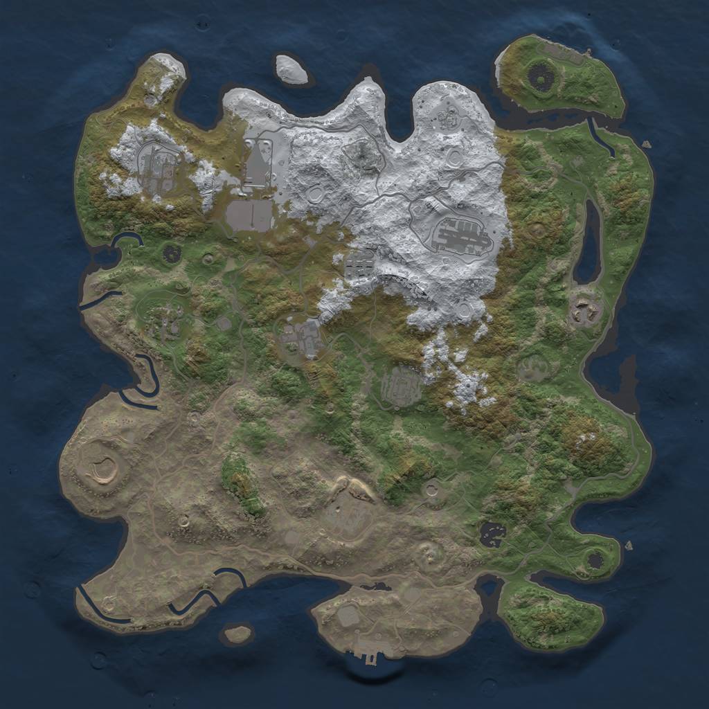 Rust Map: Procedural Map, Size: 4000, Seed: 1600408126, 20 Monuments
