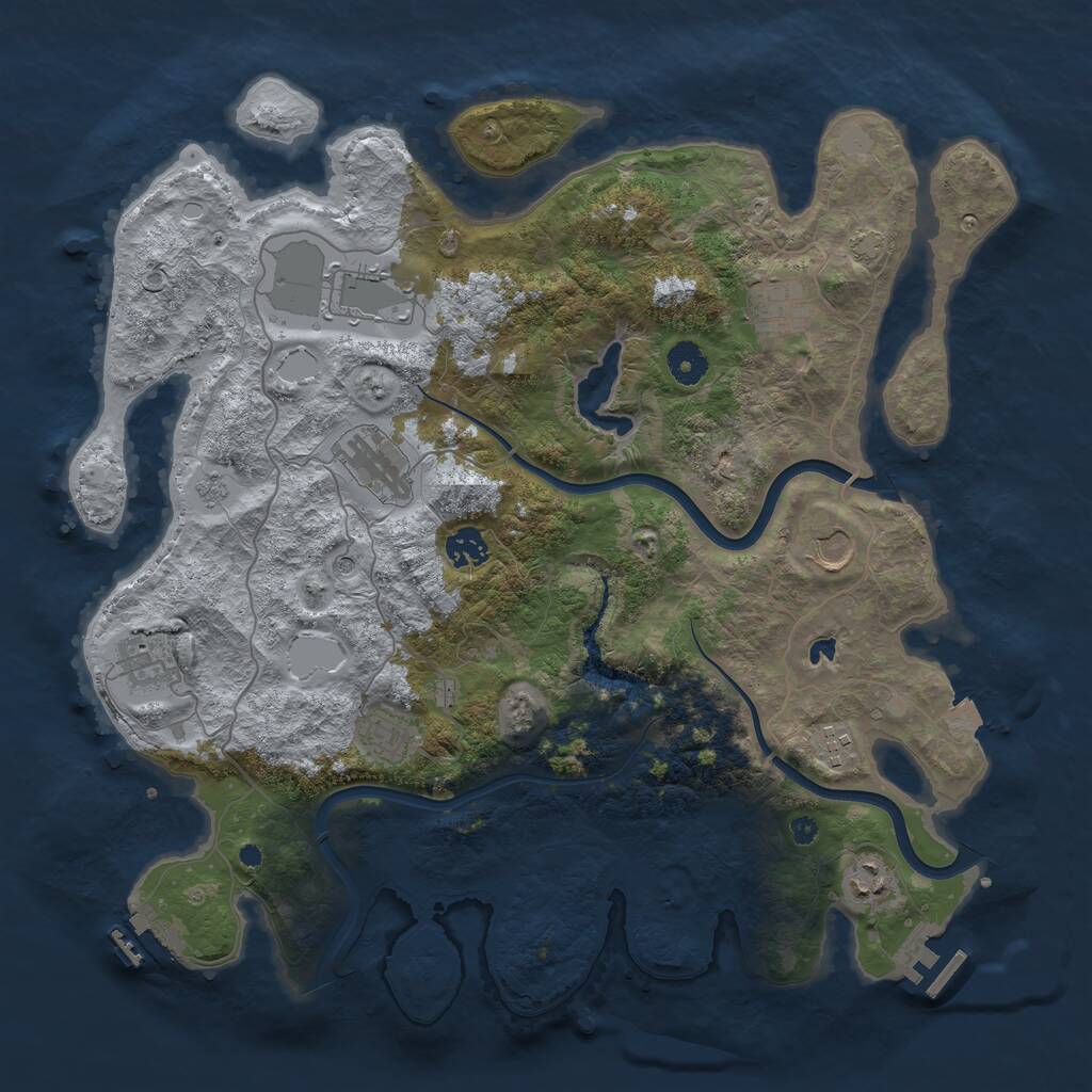 Rust Map: Procedural Map, Size: 4000, Seed: 661694, 15 Monuments