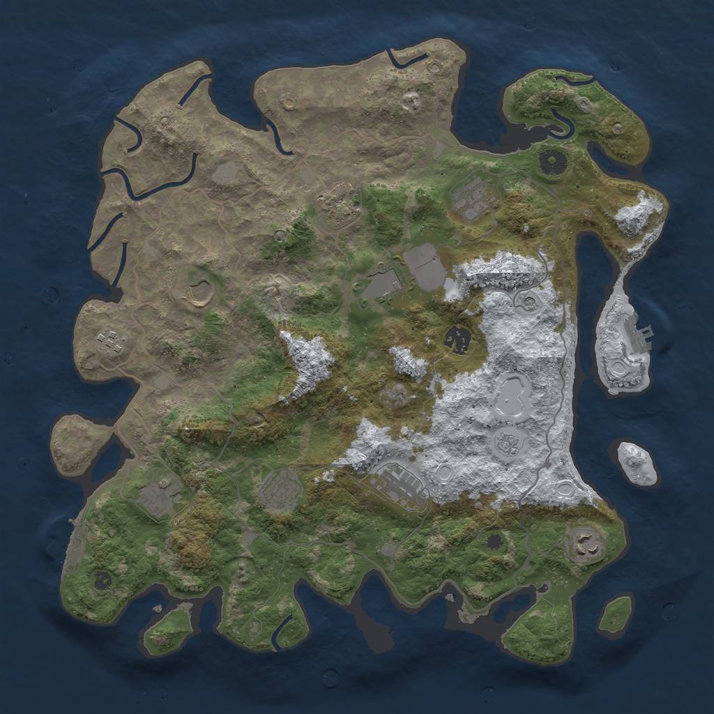 Rust Map: Procedural Map, Size: 4000, Seed: 5789, 19 Monuments