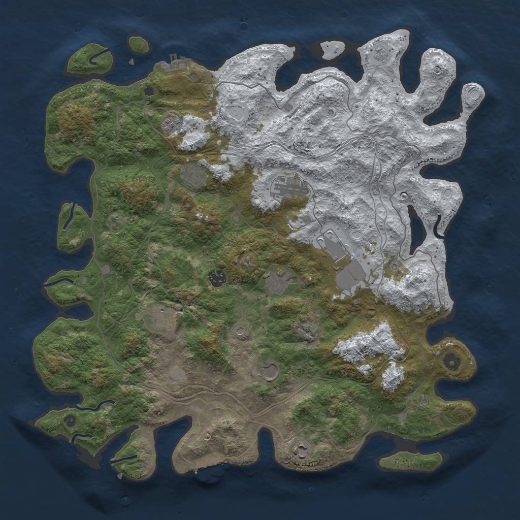 Rust Map: Procedural Map, Size: 4500, Seed: 28169, 18 Monuments