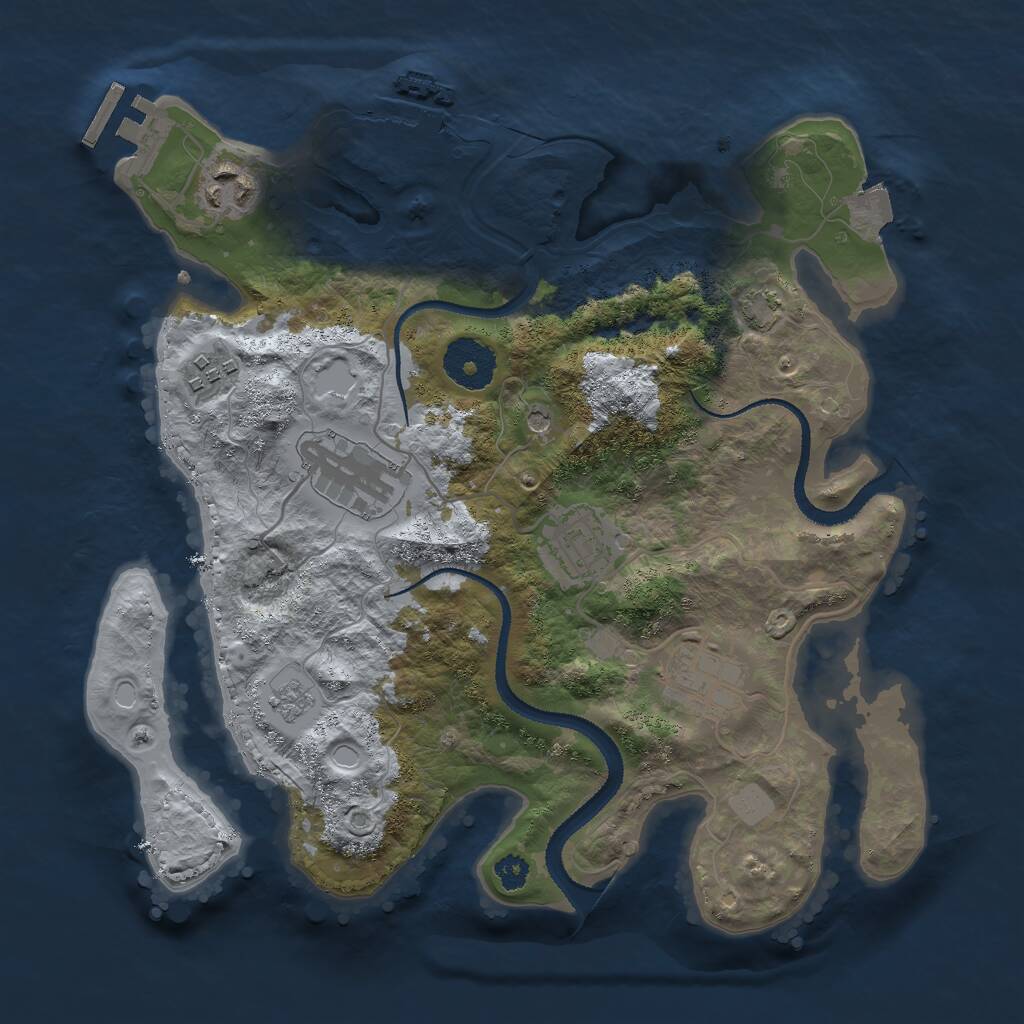Rust Map: Procedural Map, Size: 3000, Seed: 633347010, 11 Monuments