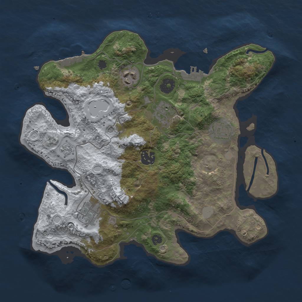 Rust Map: Procedural Map, Size: 3000, Seed: 30637274, 14 Monuments