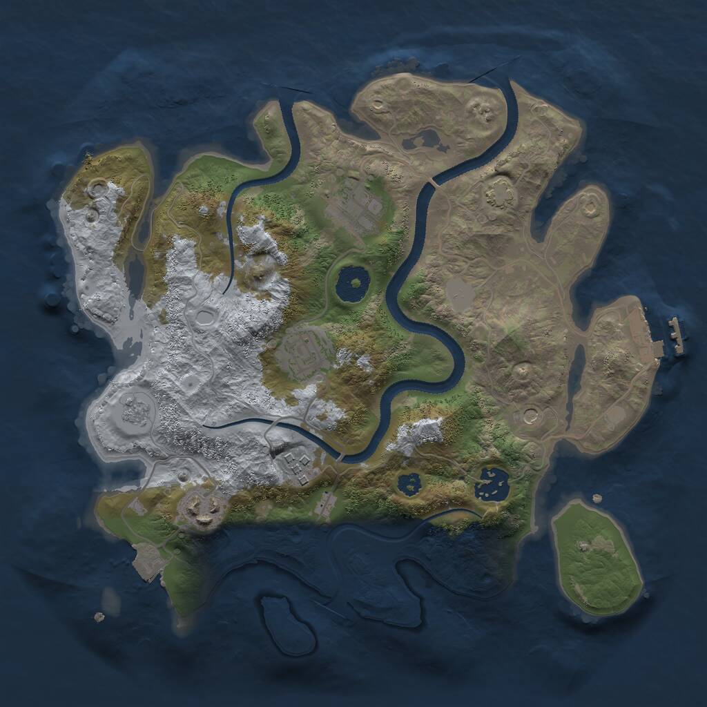 Rust Map: Procedural Map, Size: 3000, Seed: 26346, 10 Monuments