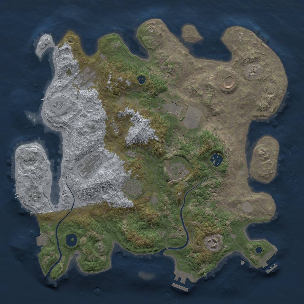 Rust Map: Procedural Map, Size: 3700, Seed: 1549322999, 15 Monuments