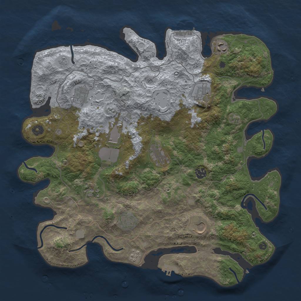 Rust Map: Procedural Map, Size: 4000, Seed: 7638, 19 Monuments