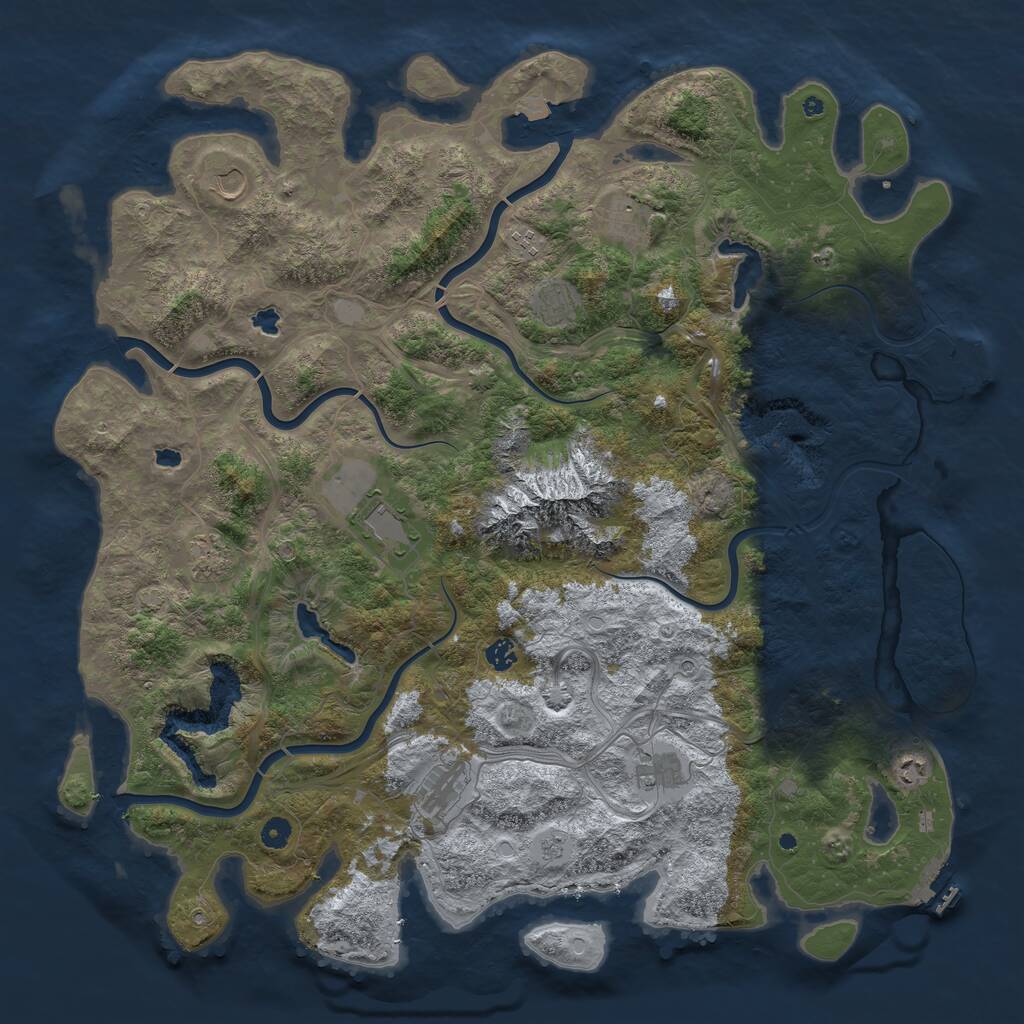 Rust Map: Procedural Map, Size: 5000, Seed: 2646448, 16 Monuments