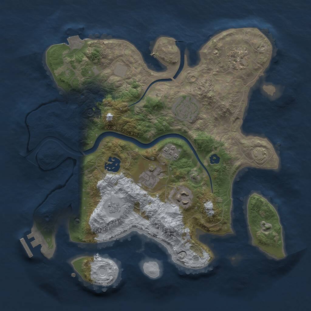 Rust Map: Procedural Map, Size: 3000, Seed: 65199, 10 Monuments
