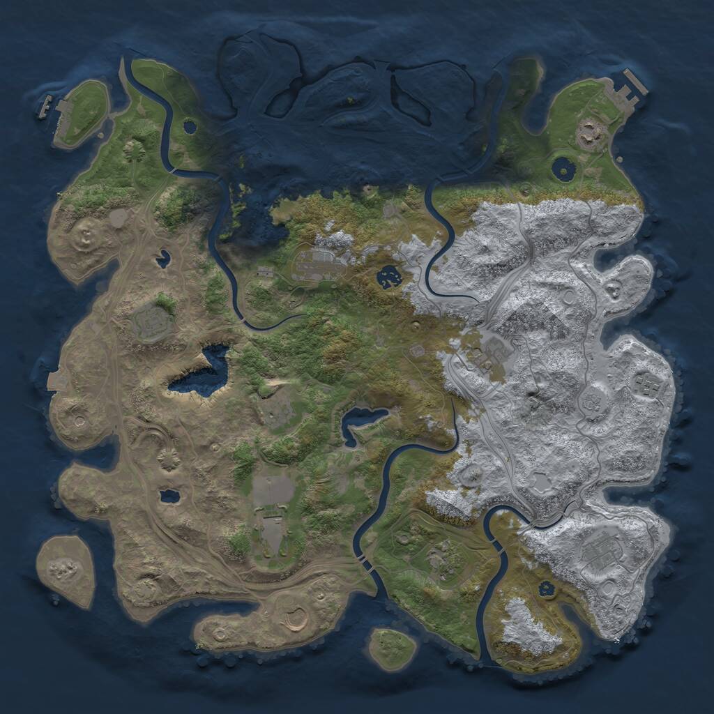 Rust Map: Procedural Map, Size: 4500, Seed: 8541263, 17 Monuments