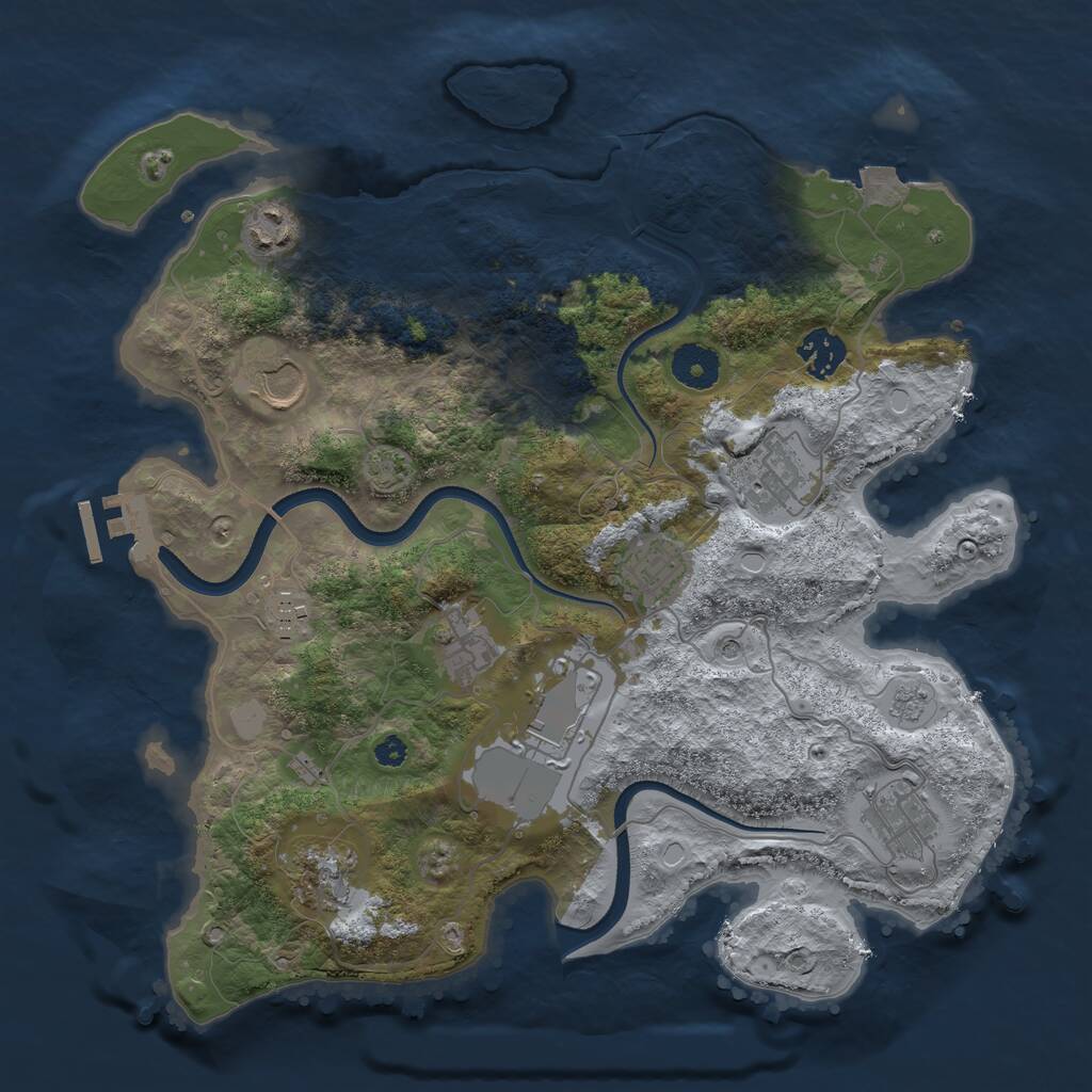 Rust Map: Procedural Map, Size: 3500, Seed: 67778, 15 Monuments