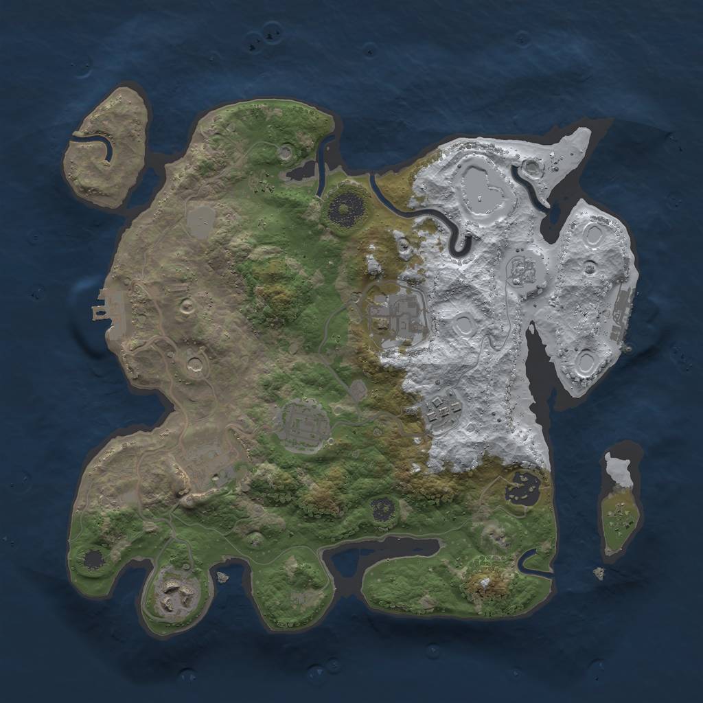 Rust Map: Procedural Map, Size: 3000, Seed: 724769417, 15 Monuments