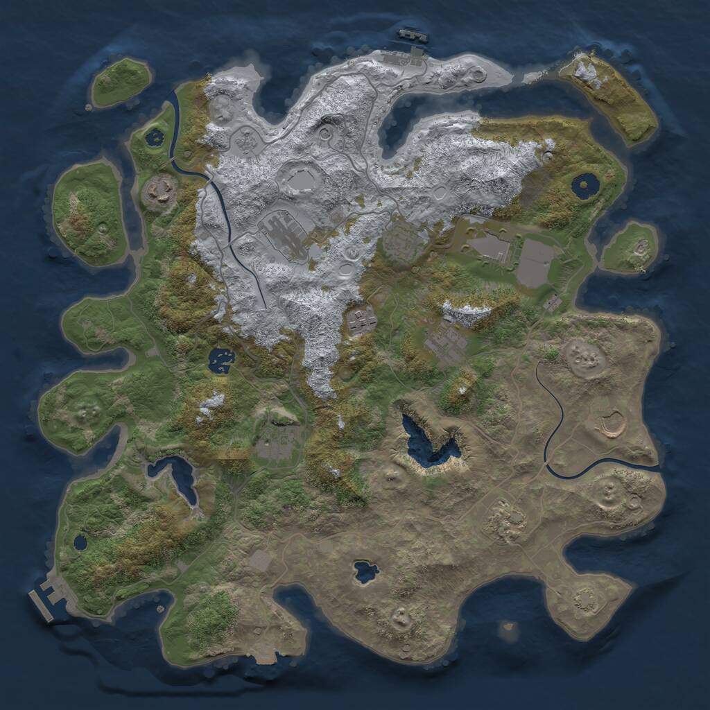 Rust Map: Procedural Map, Size: 4000, Seed: 719461567, 16 Monuments