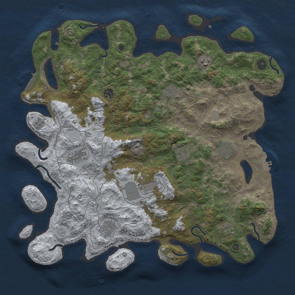 Rust Map: Procedural Map, Size: 4300, Seed: 27016149, 19 Monuments