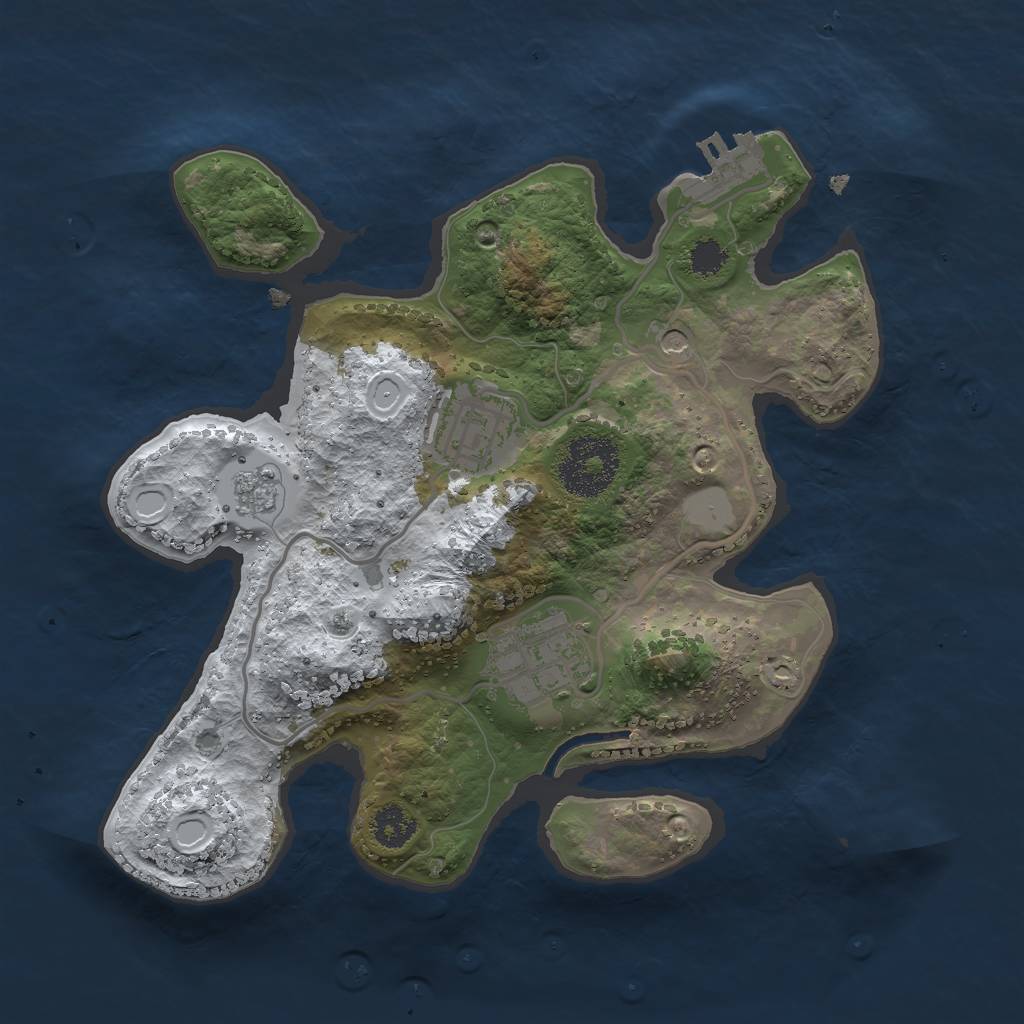 Rust Map: Procedural Map, Size: 2500, Seed: 548544756, 10 Monuments
