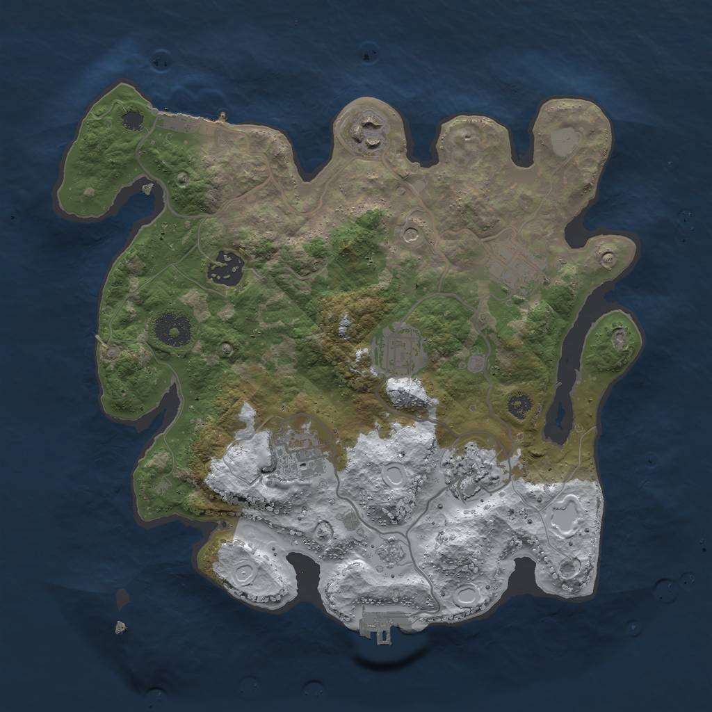 Rust Map: Procedural Map, Size: 3000, Seed: 836254, 15 Monuments