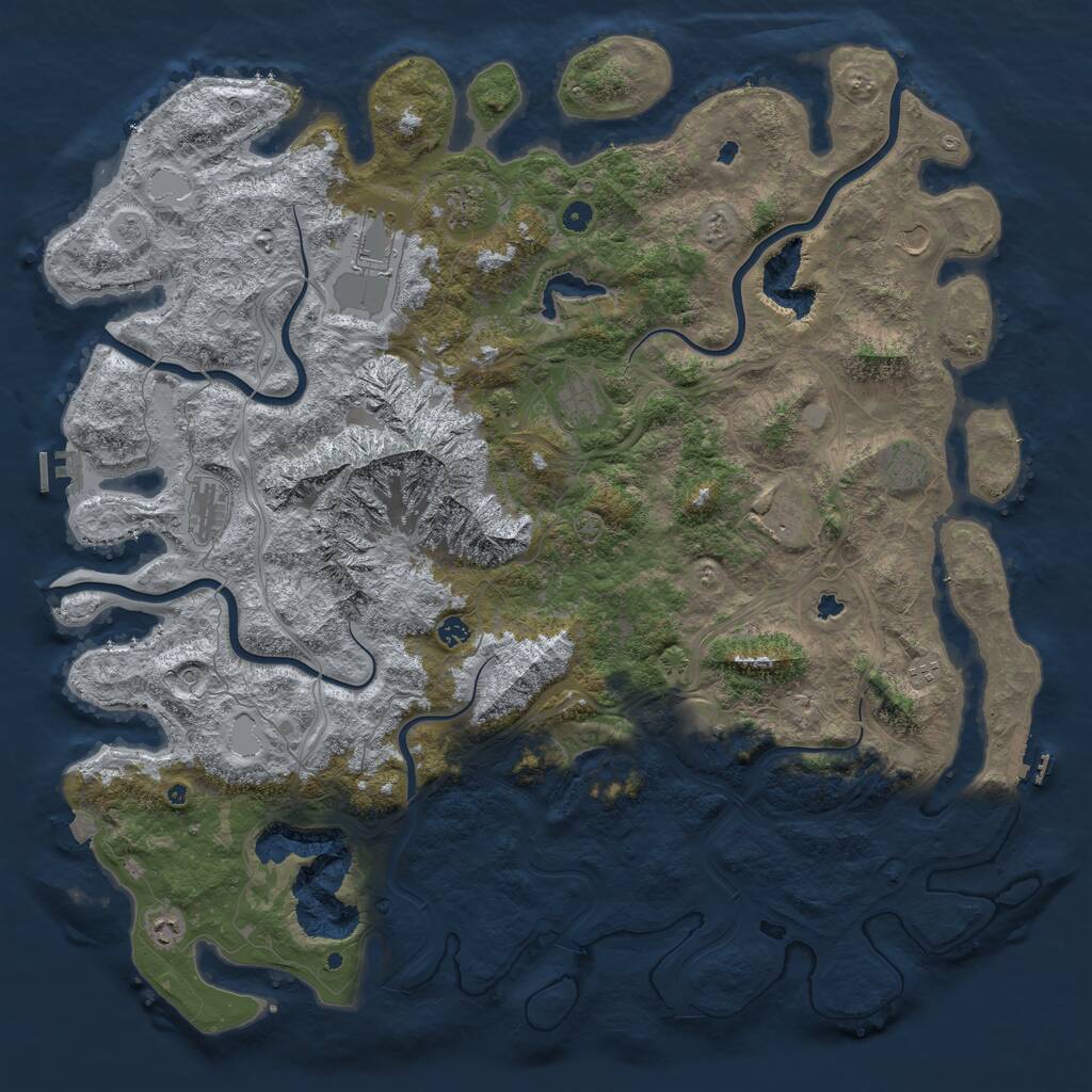 Rust Map: Procedural Map, Size: 5500, Seed: 67387, 17 Monuments