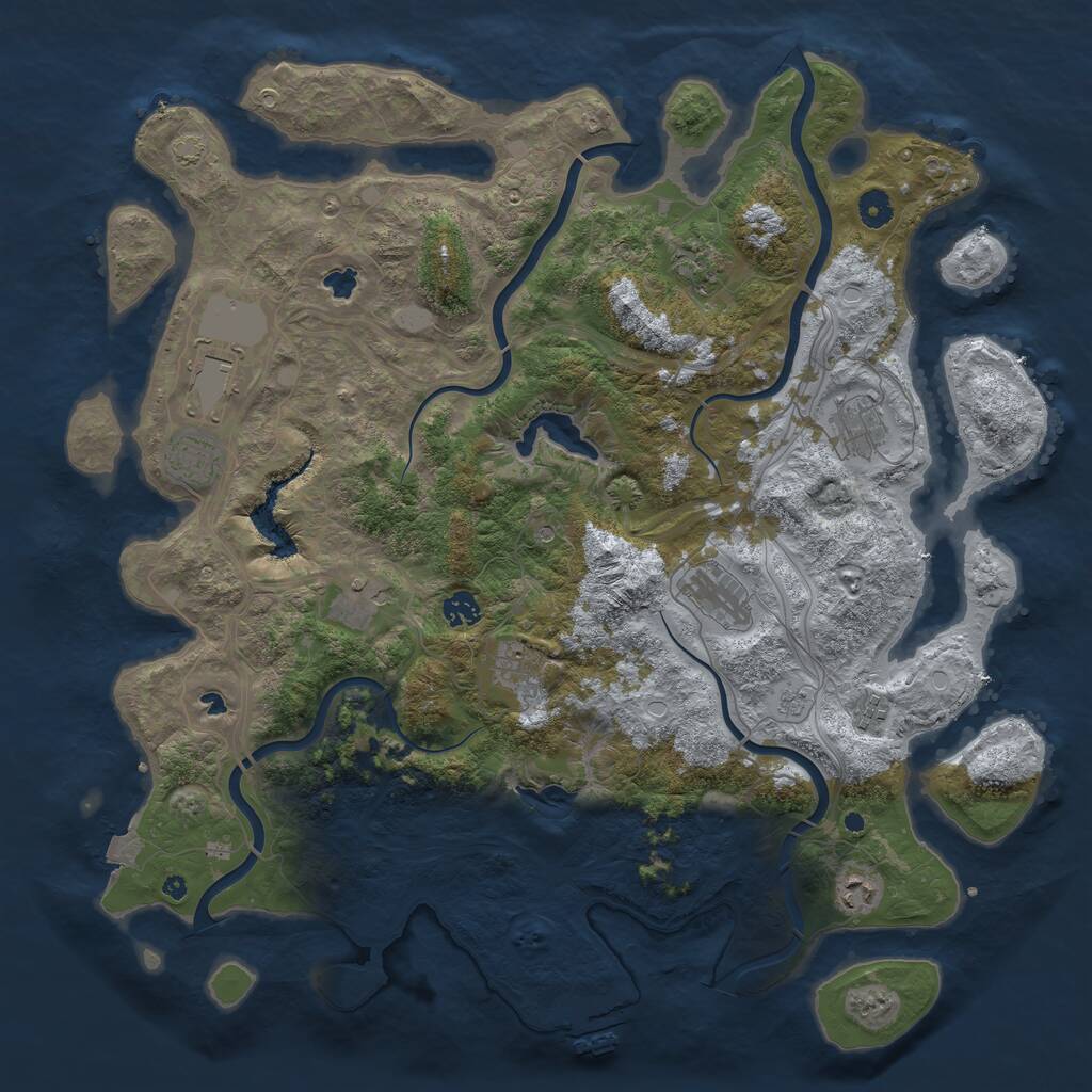 Rust Map: Procedural Map, Size: 4500, Seed: 1259102931, 15 Monuments