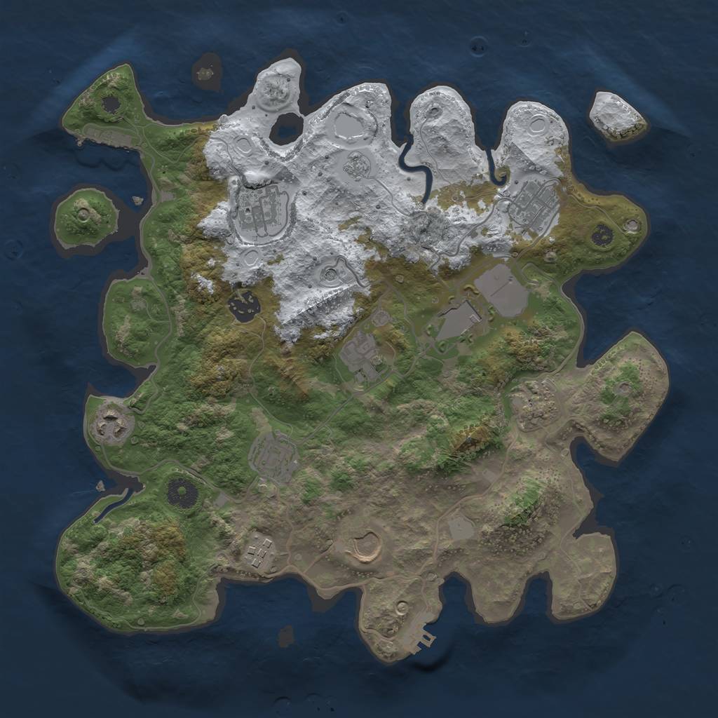 Rust Map: Procedural Map, Size: 3500, Seed: 250, 19 Monuments