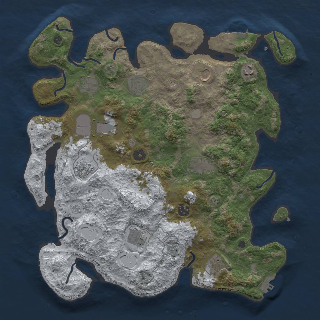 Rust Map: Procedural Map, Size: 3950, Seed: 475167490, 20 Monuments