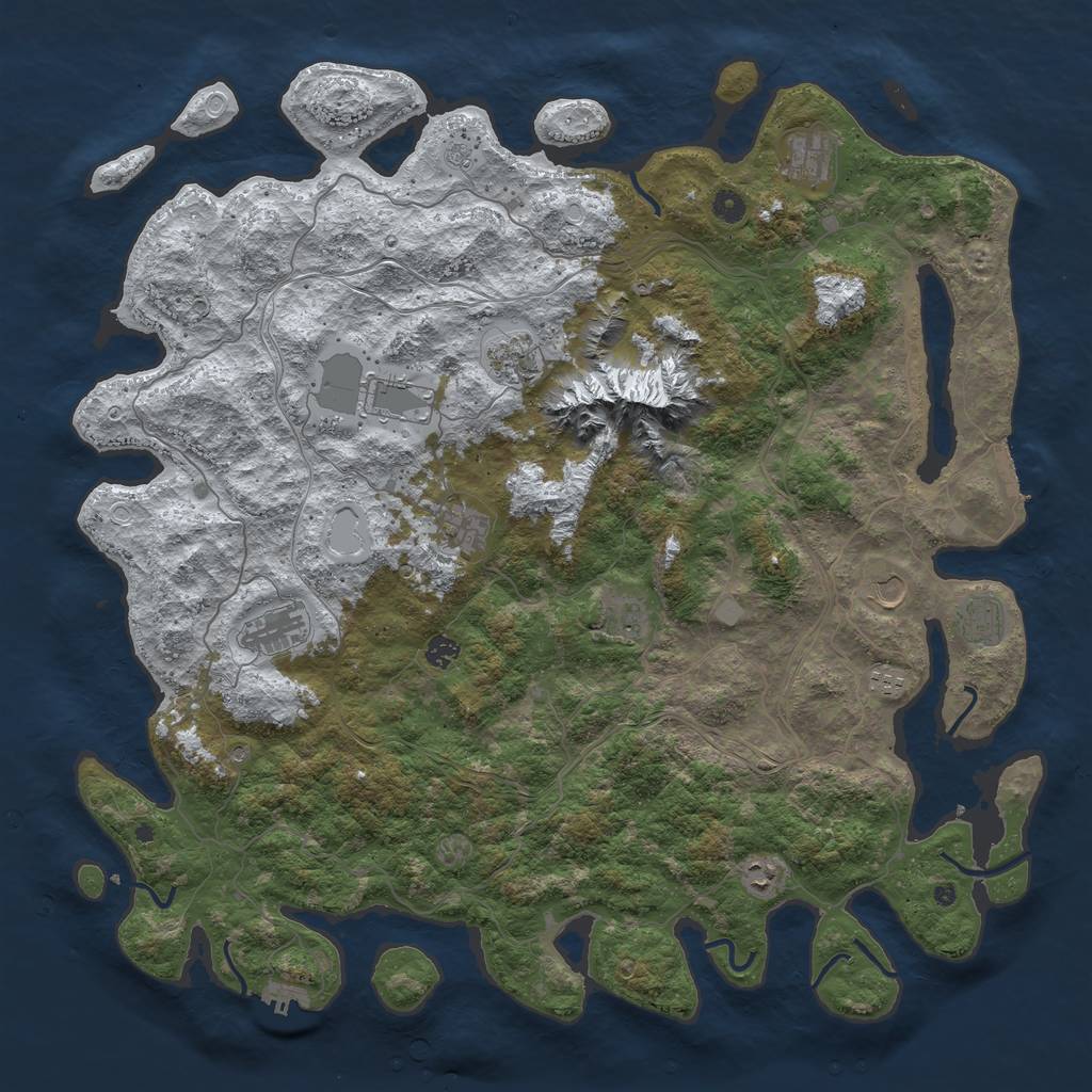 Rust Map: Procedural Map, Size: 5000, Seed: 777778, 20 Monuments