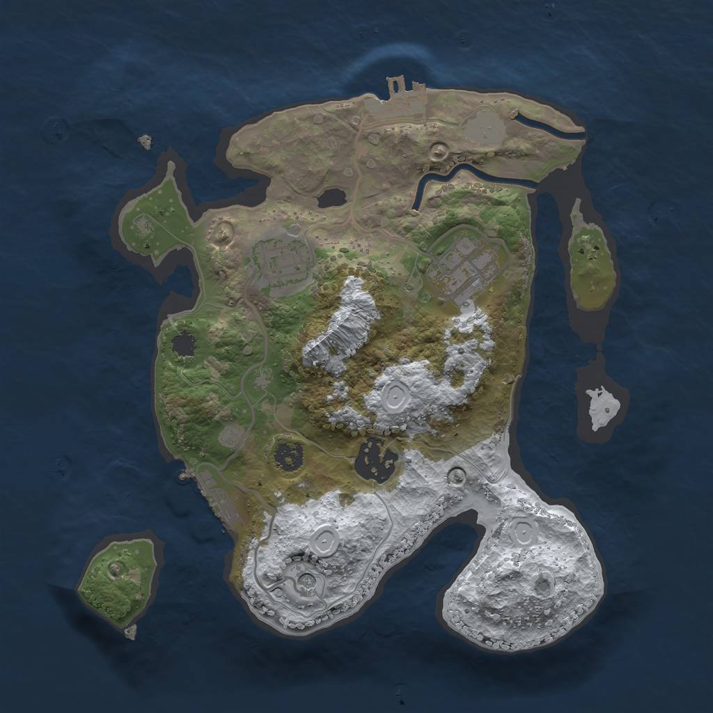 Rust Map: Procedural Map, Size: 2500, Seed: 1513512, 11 Monuments