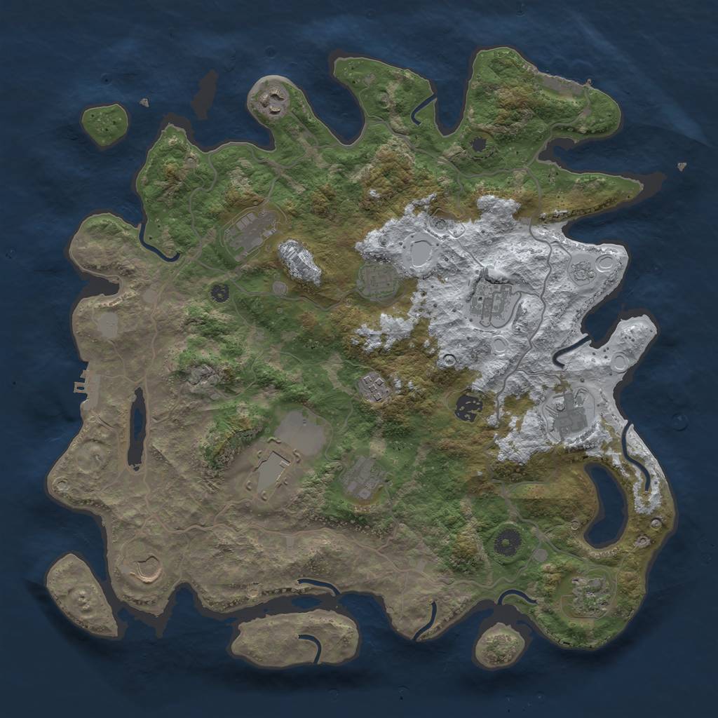Rust Map: Procedural Map, Size: 4000, Seed: 996824, 20 Monuments