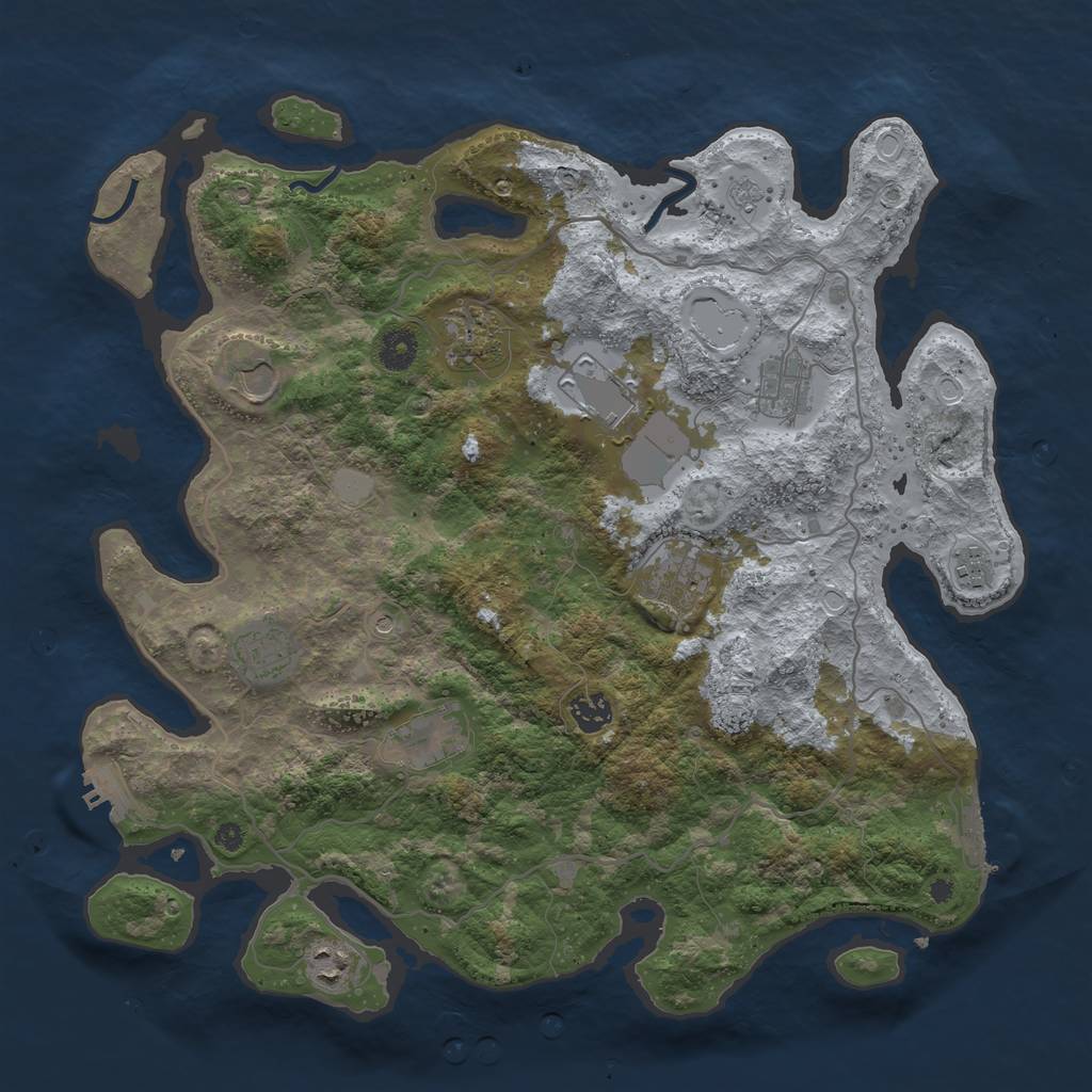 Rust Map: Procedural Map, Size: 4000, Seed: 482119, 19 Monuments