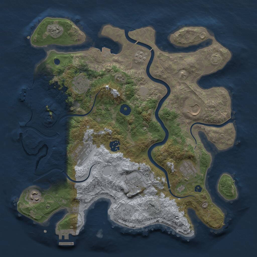 Rust Map: Procedural Map, Size: 3500, Seed: 20220717, 14 Monuments