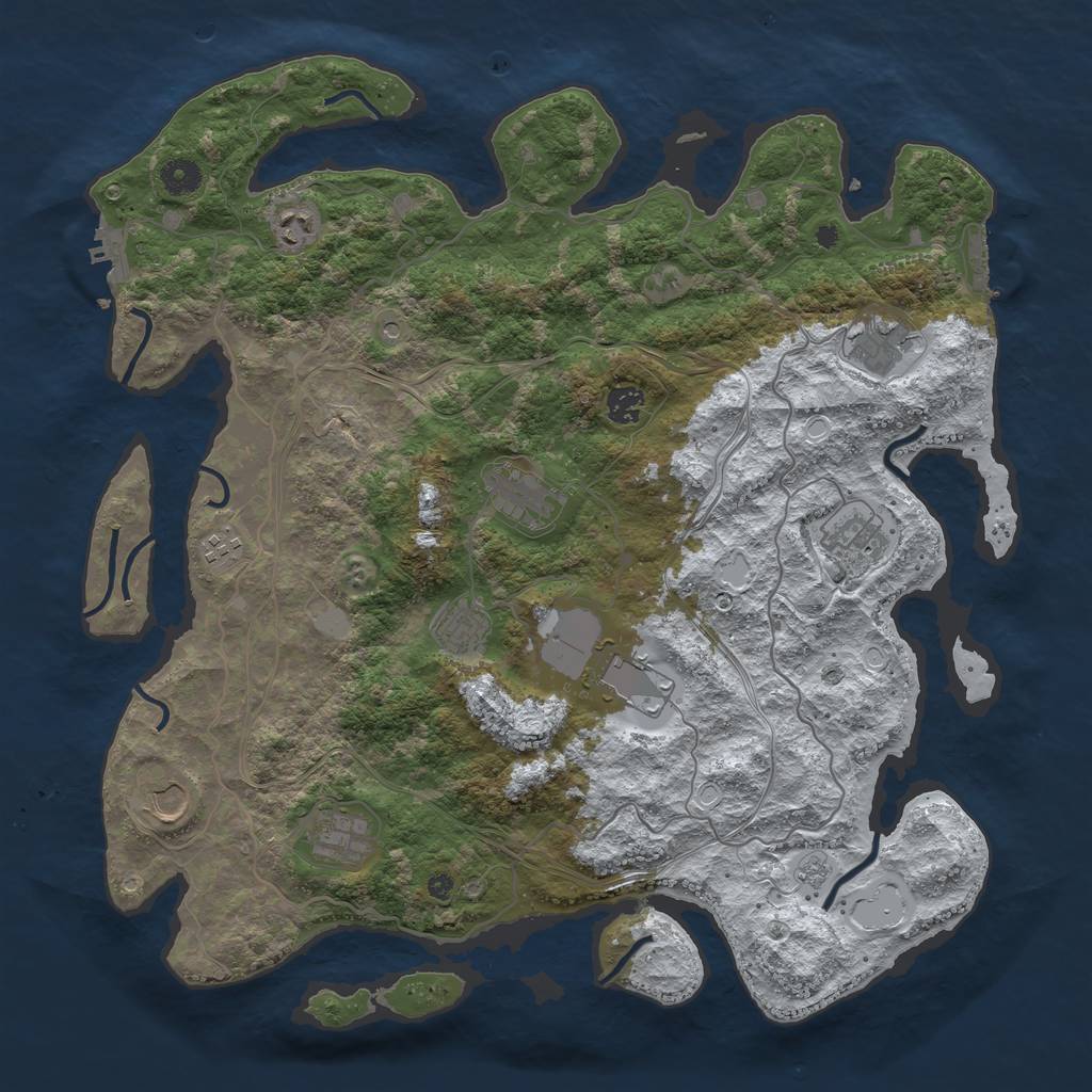 Rust Map: Procedural Map, Size: 4250, Seed: 1790847952, 19 Monuments