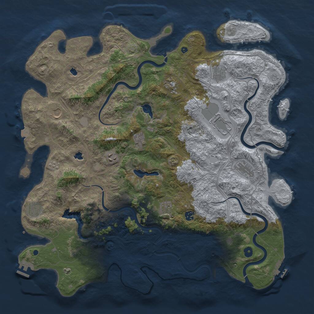 Rust Map: Procedural Map, Size: 4850, Seed: 6732, 17 Monuments