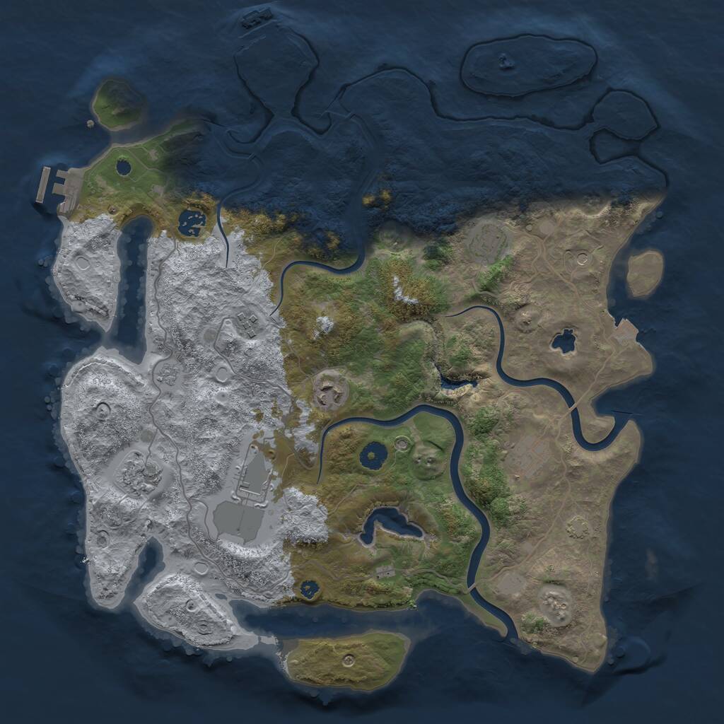 Rust Map: Procedural Map, Size: 4000, Seed: 646170311, 13 Monuments