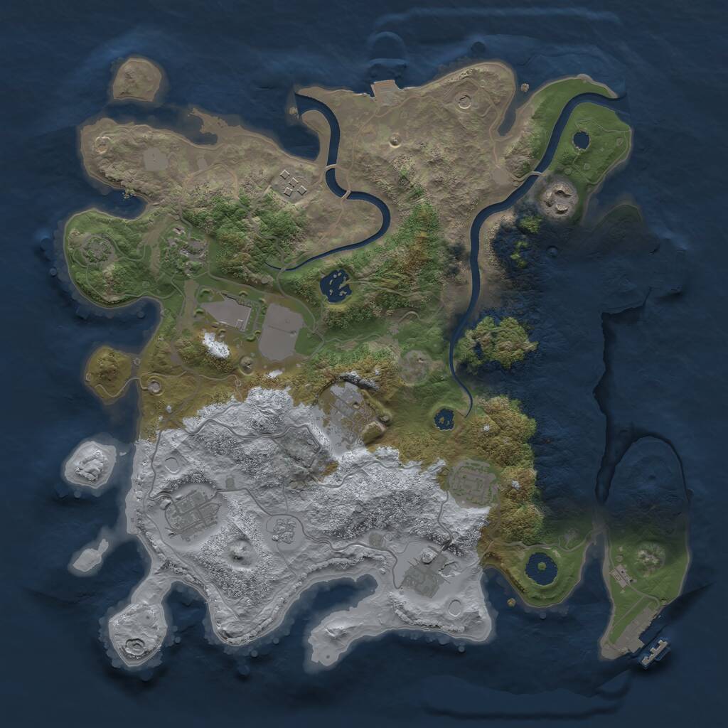 Rust Map: Procedural Map, Size: 3500, Seed: 314354, 15 Monuments