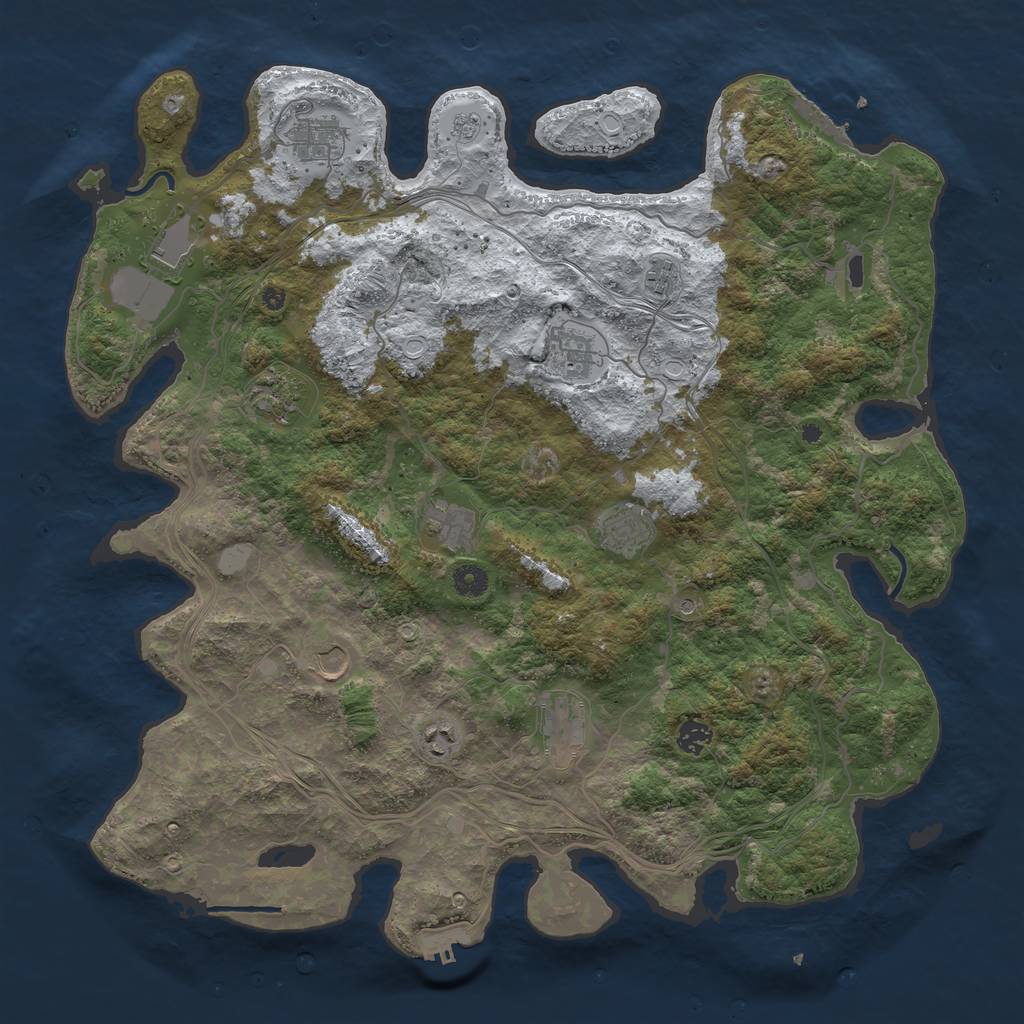 Rust Map: Procedural Map, Size: 4500, Seed: 6264, 20 Monuments