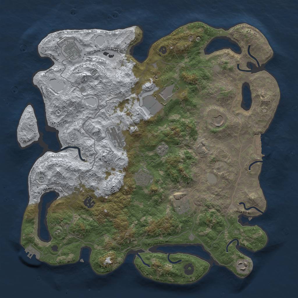 Rust Map: Procedural Map, Size: 4000, Seed: 156975173, 18 Monuments