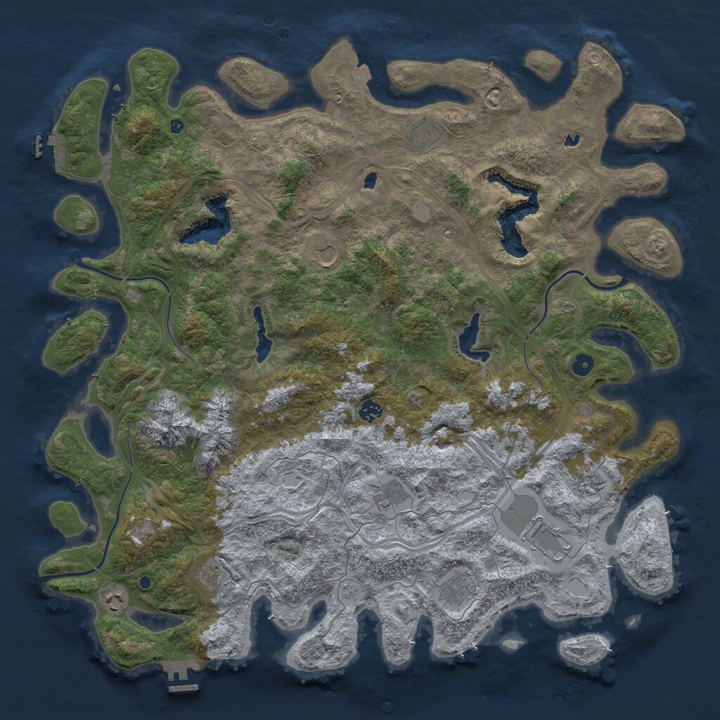 Rust Map: Procedural Map, Size: 5000, Seed: 85596, 16 Monuments