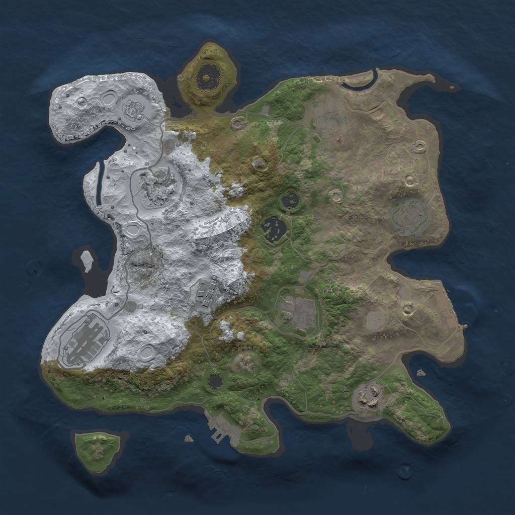 Rust Map: Procedural Map, Size: 3100, Seed: 4864, 16 Monuments