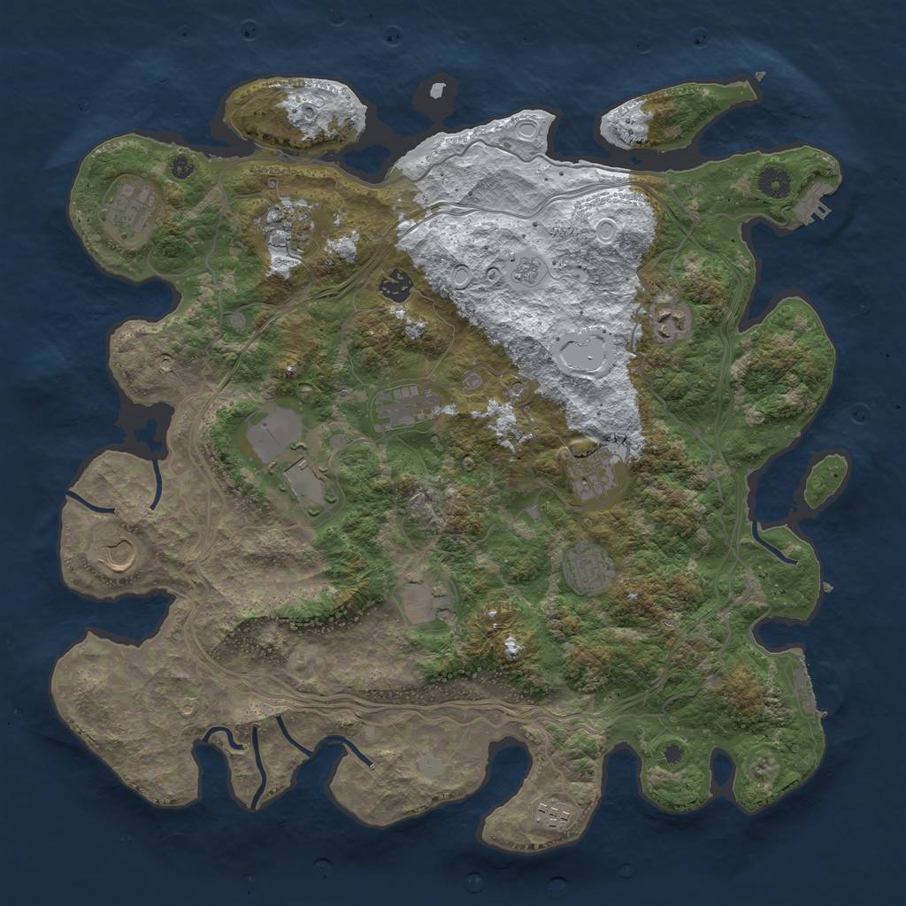 Rust Map: Procedural Map, Size: 4250, Seed: 1251813773, 20 Monuments
