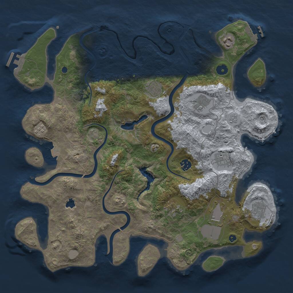 Rust Map: Procedural Map, Size: 4000, Seed: 1594471921, 15 Monuments
