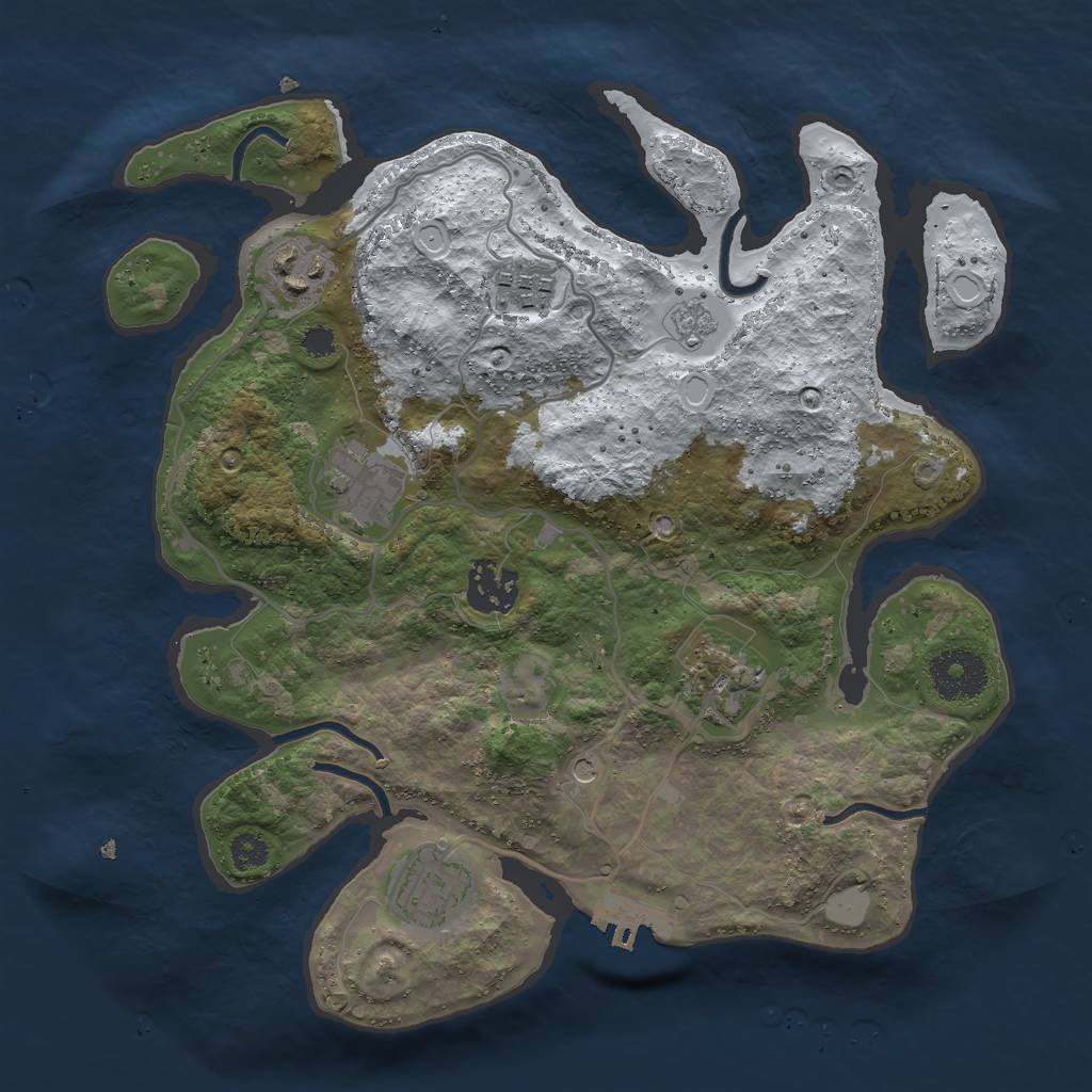 Rust Map: Procedural Map, Size: 3000, Seed: 5571000, 14 Monuments