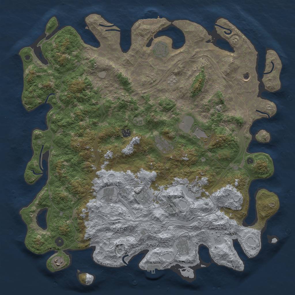 Rust Map: Procedural Map, Size: 4800, Seed: 896117129, 20 Monuments