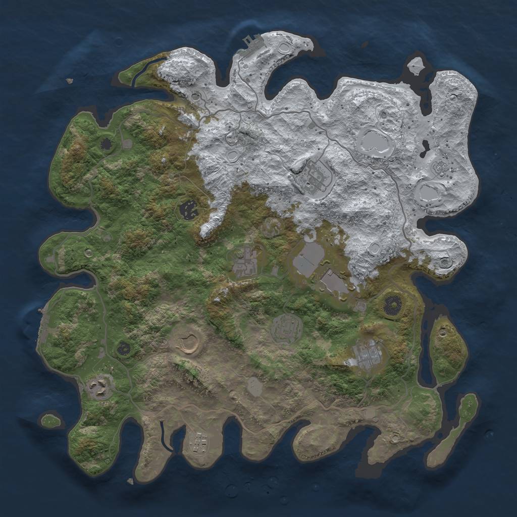 Rust Map: Procedural Map, Size: 4000, Seed: 104840151, 18 Monuments