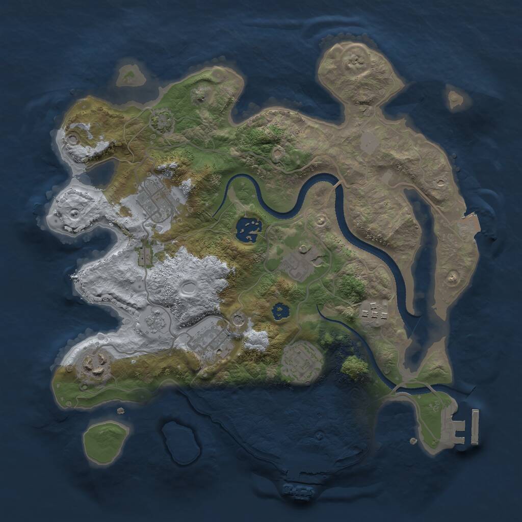 Rust Map: Procedural Map, Size: 3000, Seed: 31701, 13 Monuments