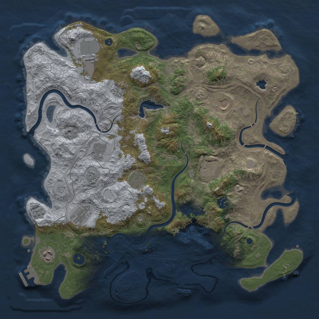 Rust Map: Procedural Map, Size: 4250, Seed: 1889500623, 16 Monuments