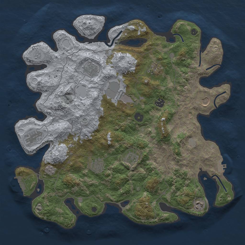 Rust Map: Procedural Map, Size: 4000, Seed: 17514, 19 Monuments