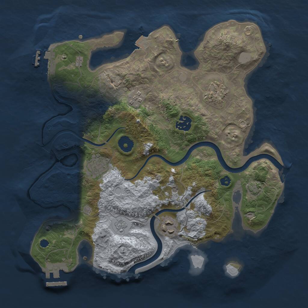Rust Map: Procedural Map, Size: 3000, Seed: 3046888, 11 Monuments