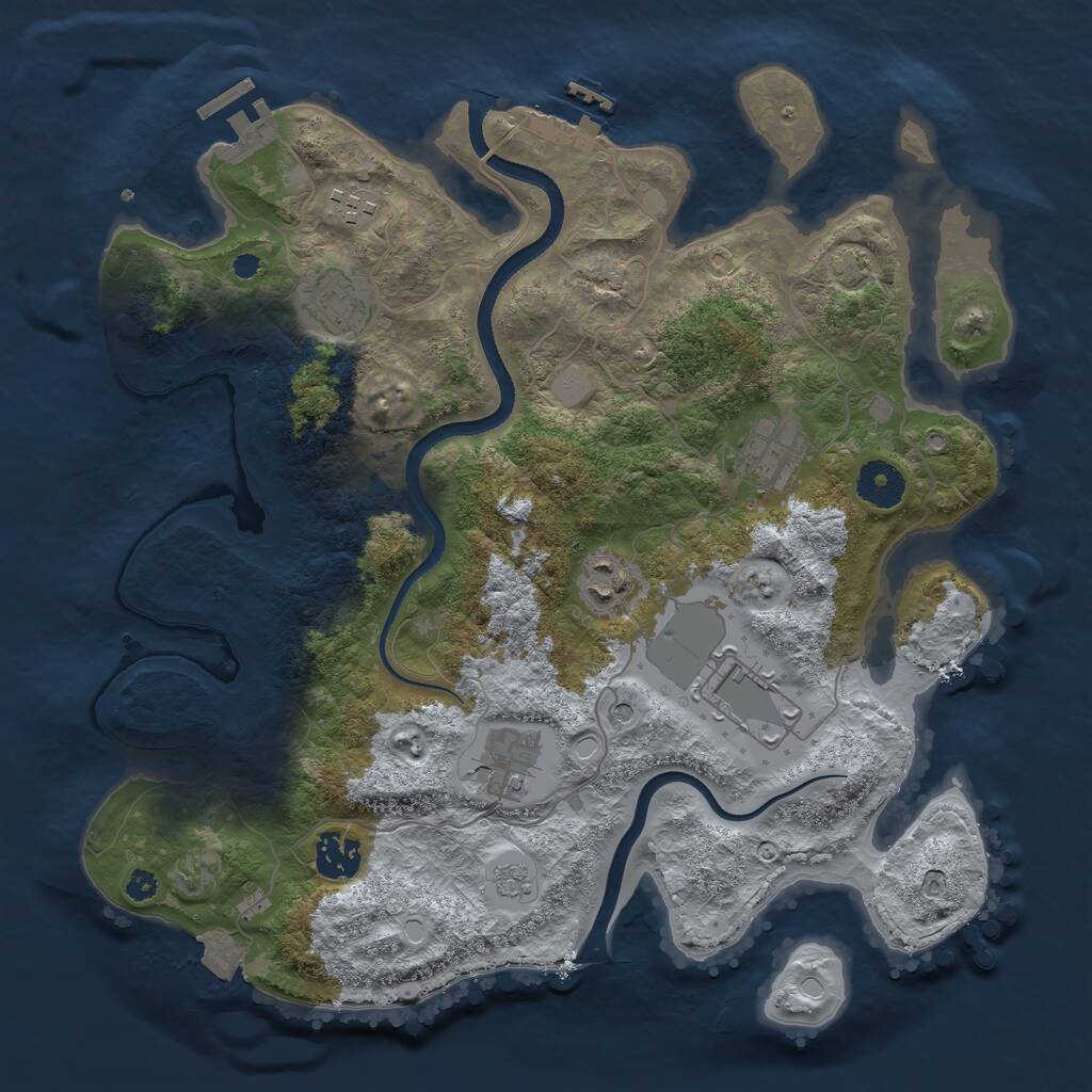Rust Map: Procedural Map, Size: 3500, Seed: 1795115679, 13 Monuments