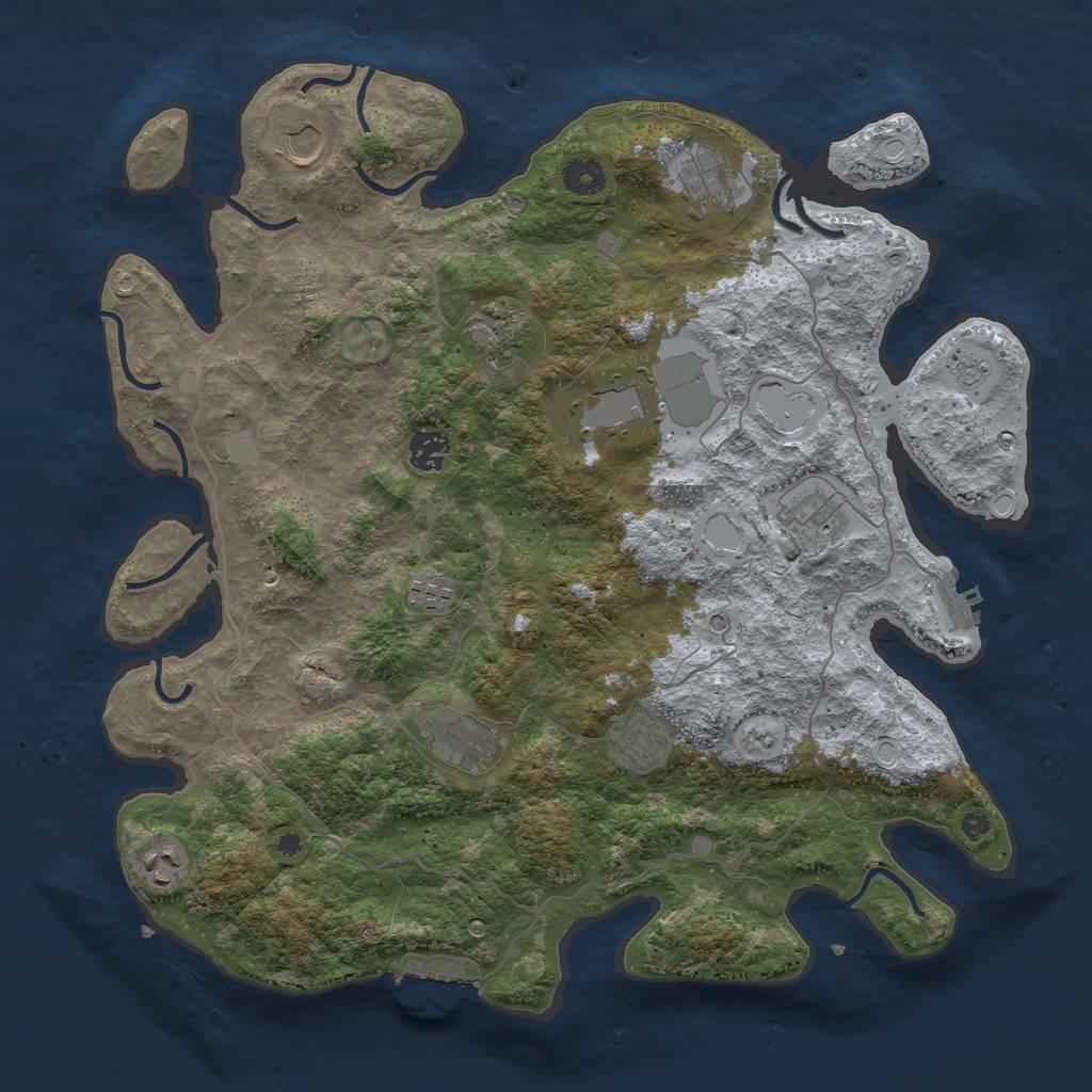 Rust Map: Procedural Map, Size: 4000, Seed: 209111792, 17 Monuments